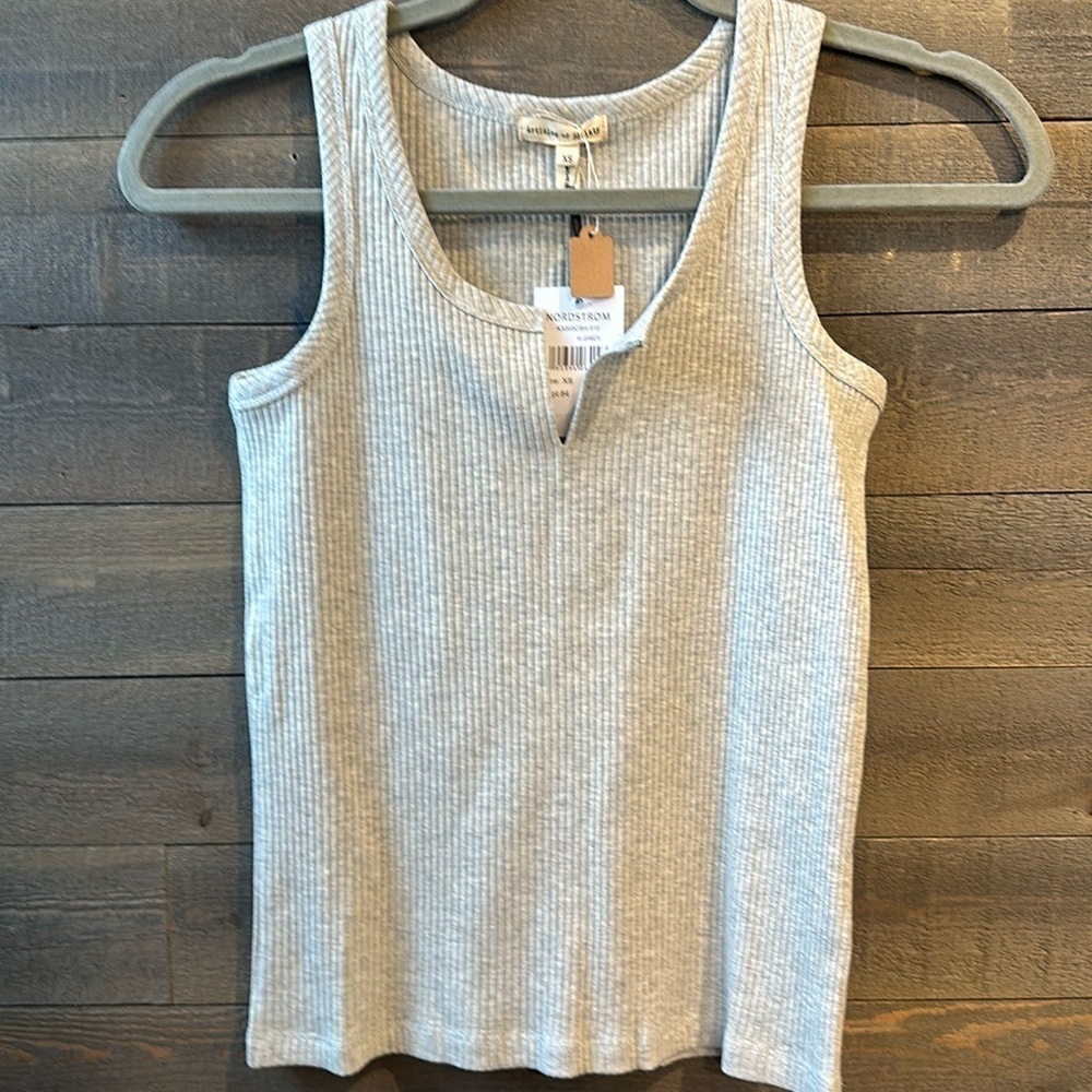 Articles Of Society Ribbed Tank Top in Light Gray
